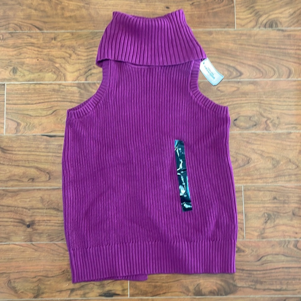 COPY - NWT Banana Republic Fuchsia Turtleneck Knit Sweater Vest Shirt Top